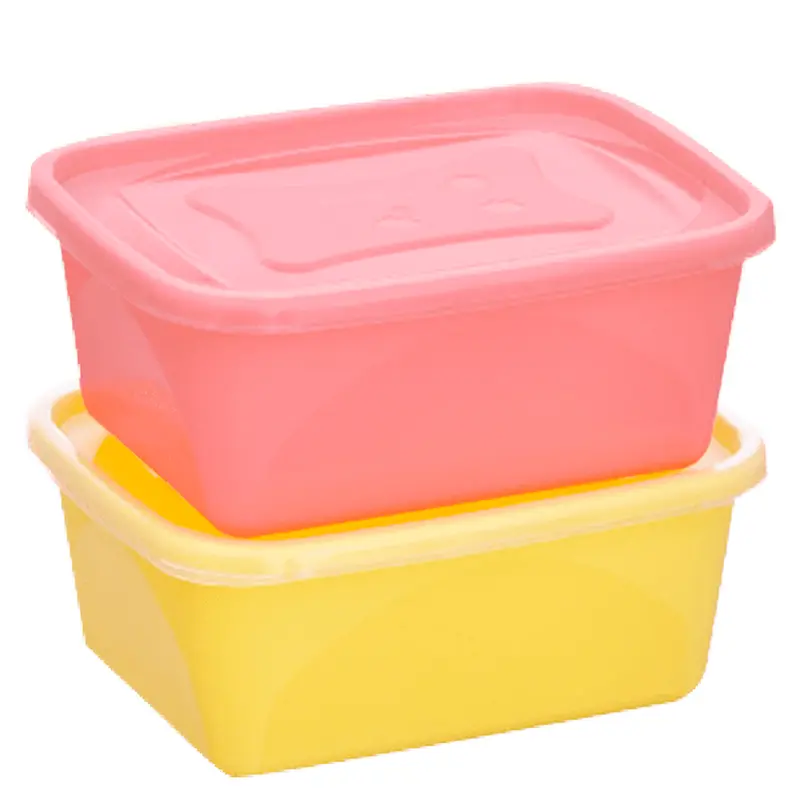 CONJUNTO DE ORGANIZADOR DE PLASTICO RETANGULAR NUDE COM TAMPA 2 PECAS 1270ML