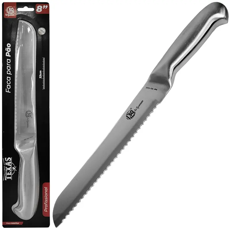 FACA DE PAO DE INOX 8'' PROFISSIONAL TEXAS TD