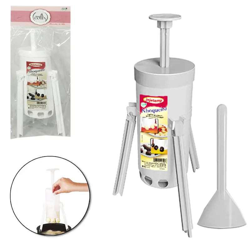 CORTADOR DE NHOQUE / NHOQUEIRA DE PLASTICO BRANCO COM SUPORTE DONA COTTA