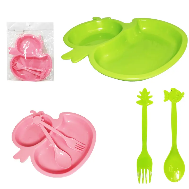KIT ALIMENTACAO/PAPINHA PRATO E TALHER DE PLASTICO PATO 19X16,5CM