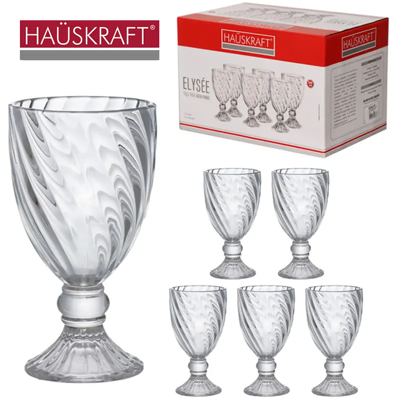 JOGO DE TACA DE VIDRO PARA AGUA / VINHO ELYSEE HAUSKRAFT COM 6 PECAS 325ML