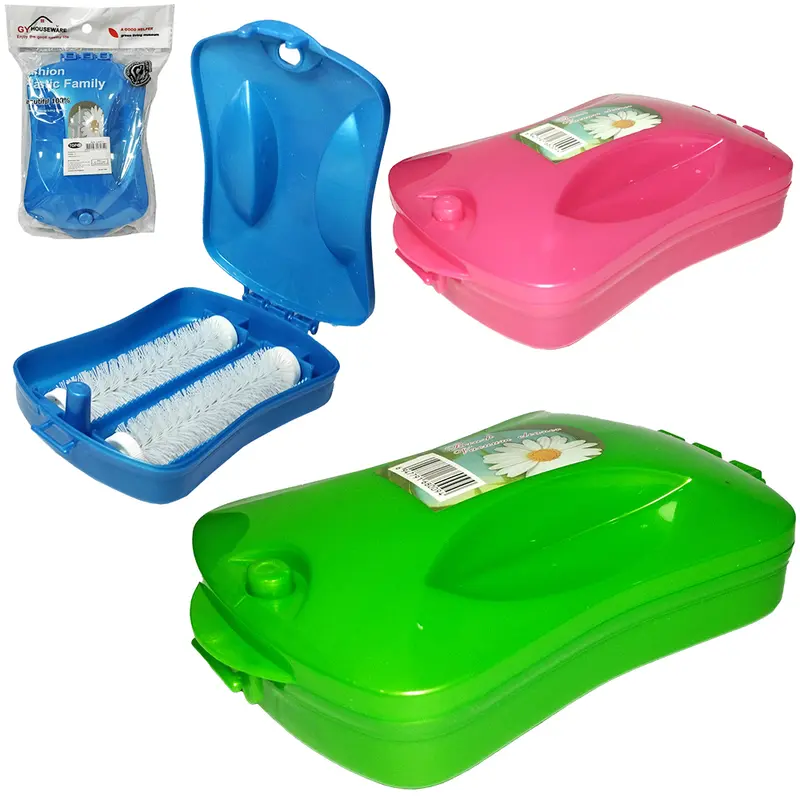ESCOVA PAPA MIGALHA ROTATIVA RETANGULAR DE PLASTICO 16X10,5X5CM