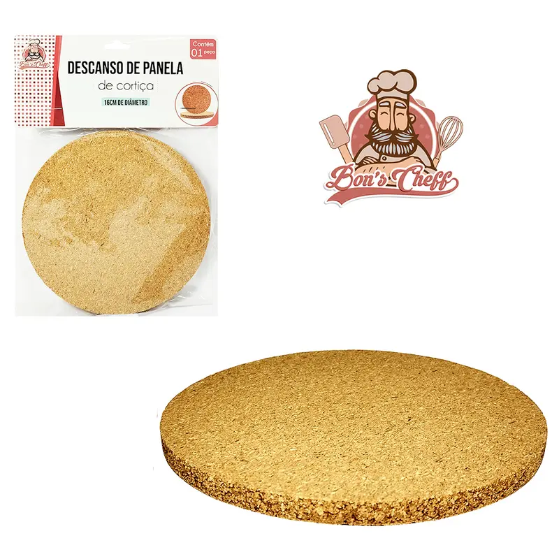 DESCANSO DE PANELA DE CORTICA REDONDO 16CM DE Ø BONS CHEFF