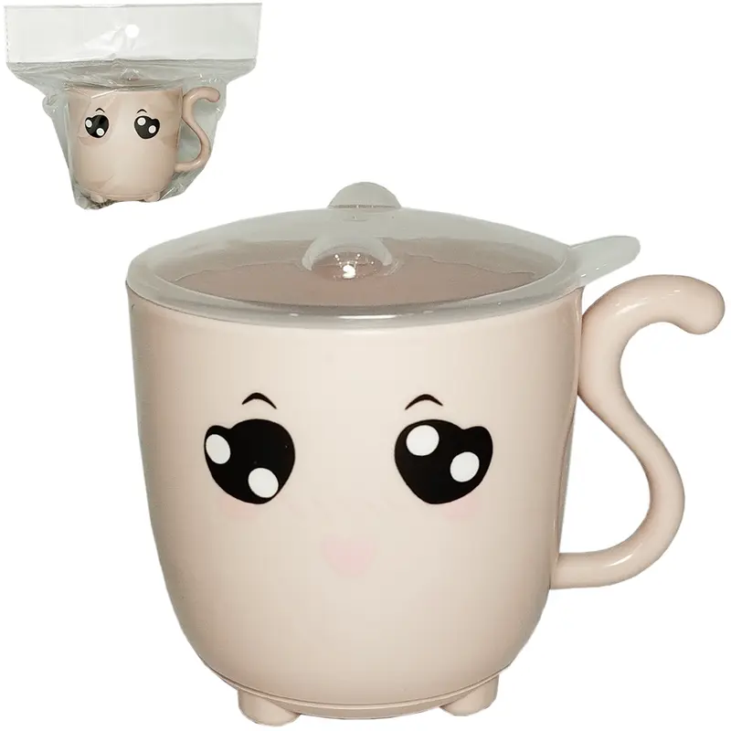 CANECA DE PLASTICO BICHINHO COM TAMPA 240ML