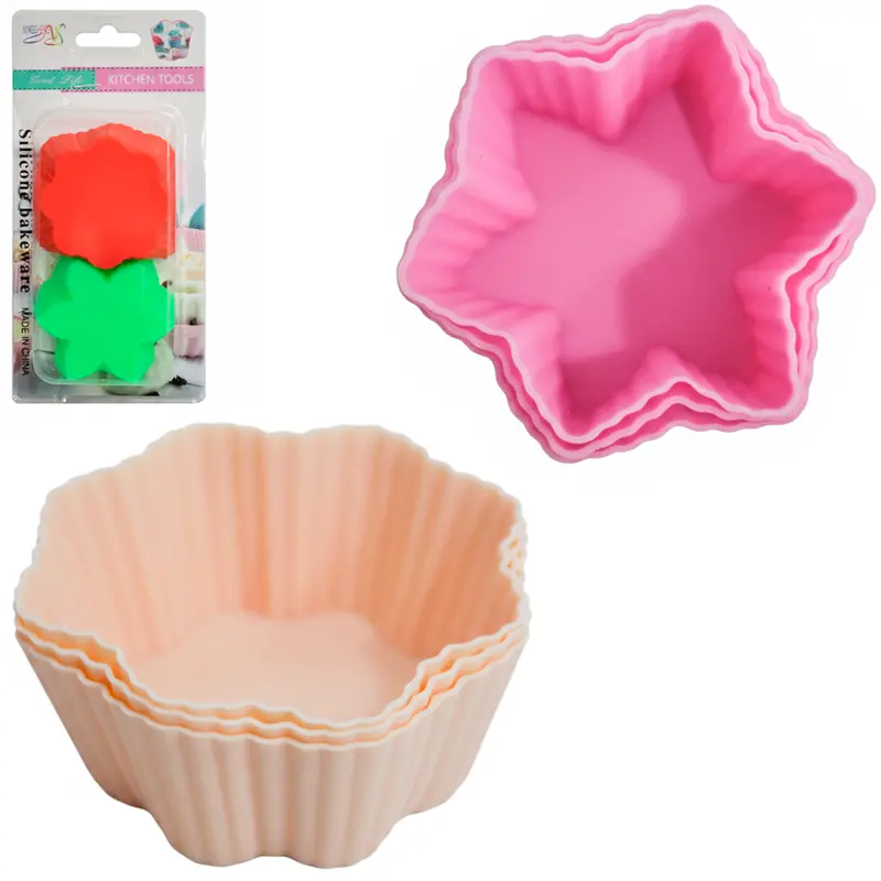 FORMA DE SILICONE PARA CUPCAKE COM 6 PECAS