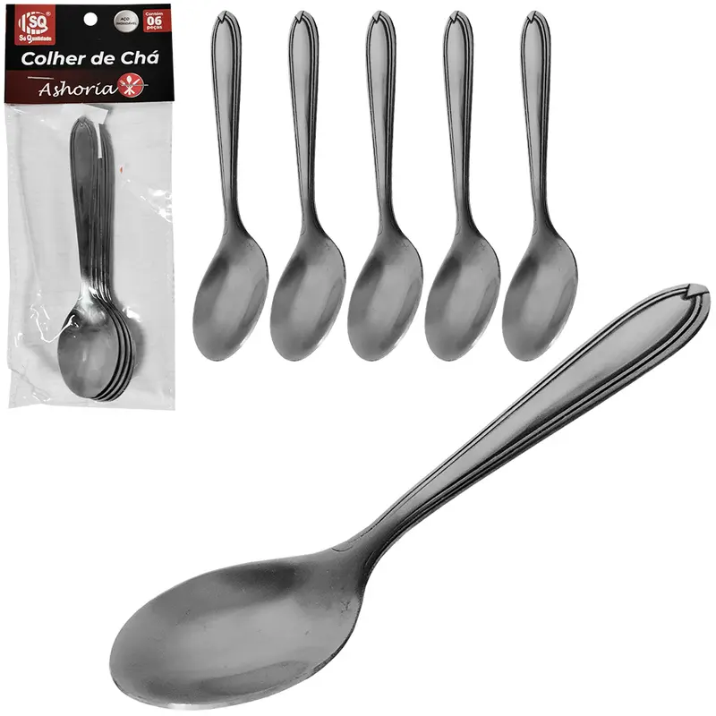 COLHER DE CHA DE INOX ASHORIA COM 6 PECAS 12CM