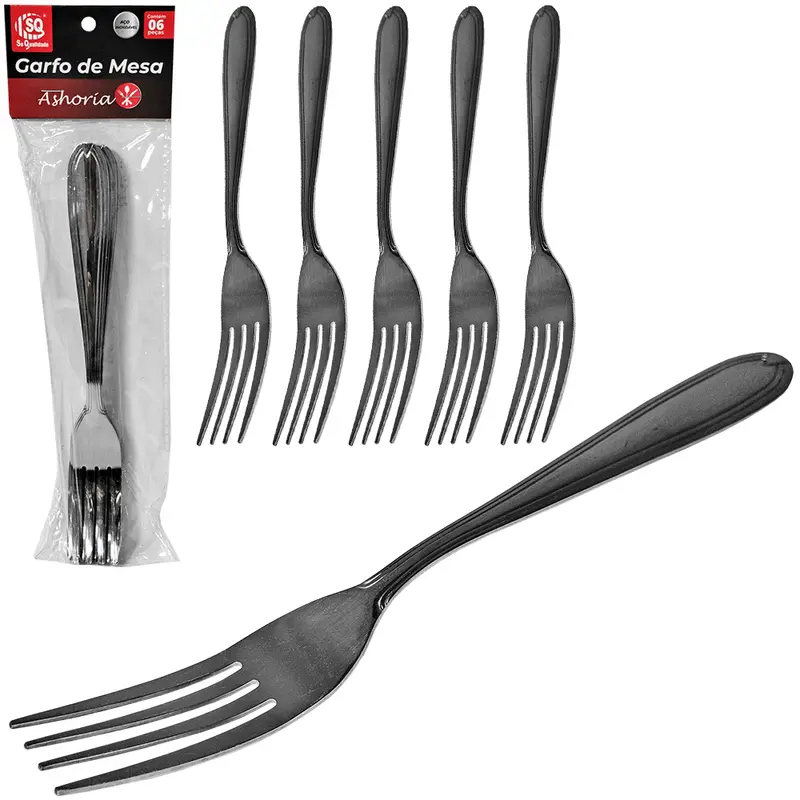 GARFO DE MESA DE INOX ASHORIA COM 6 PECAS 19,5CM