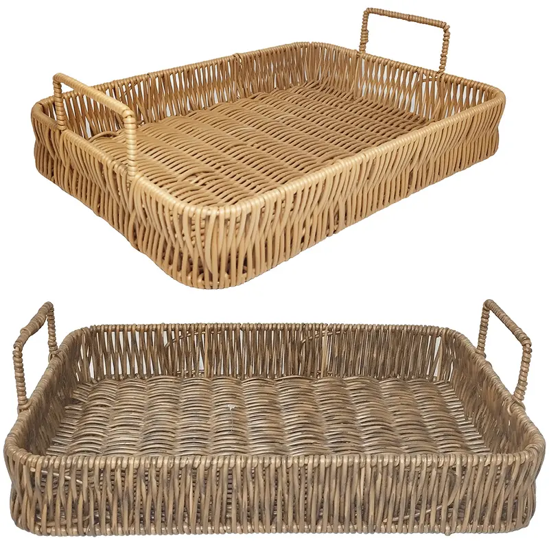 BANDEJA DE PLASTICO TIPO VIME RETANGULAR COM ALCA 35X25X10CM