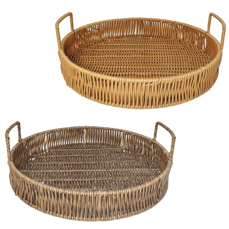 BANDEJA DE PLASTICO TIPO VIME REDONDA COM ALCA 10X32CM DE Ø