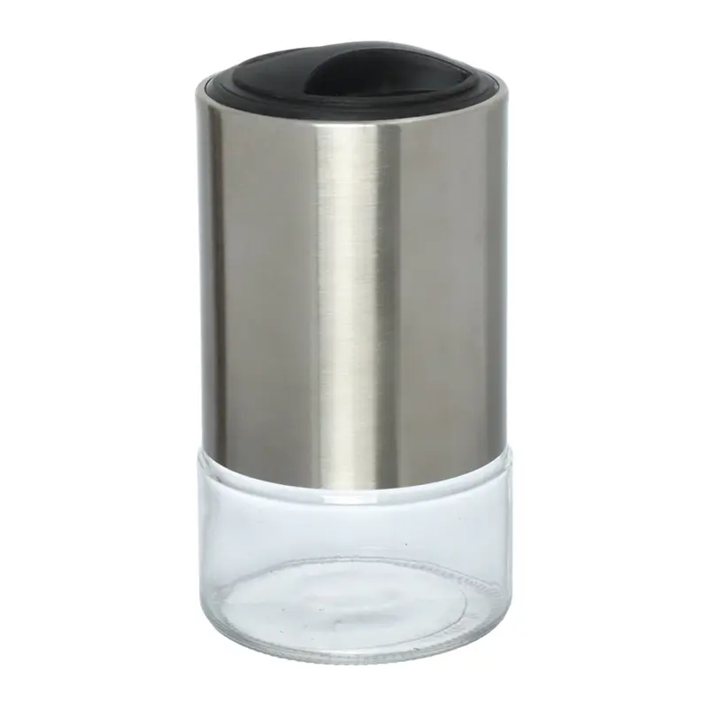 POTE DE VIDRO / INOX REDONDO PARA MANTIMENTOS COM TAMPA DE PLASTICO HAUSKRAFT 1L