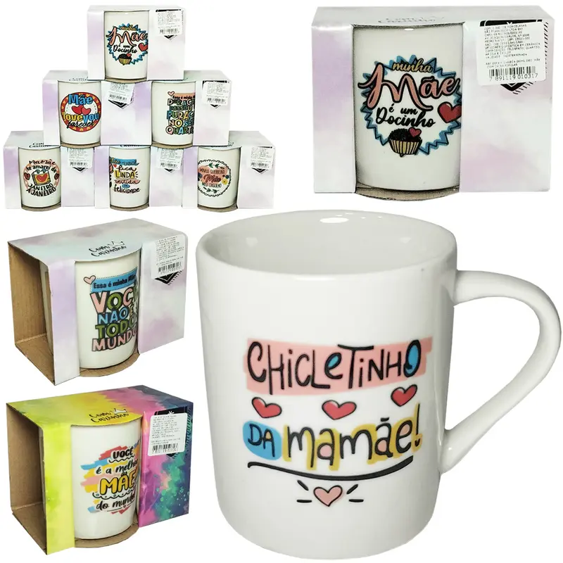 CANECA DE PORCELANA TEMATICA DIA DAS MAES 260ML