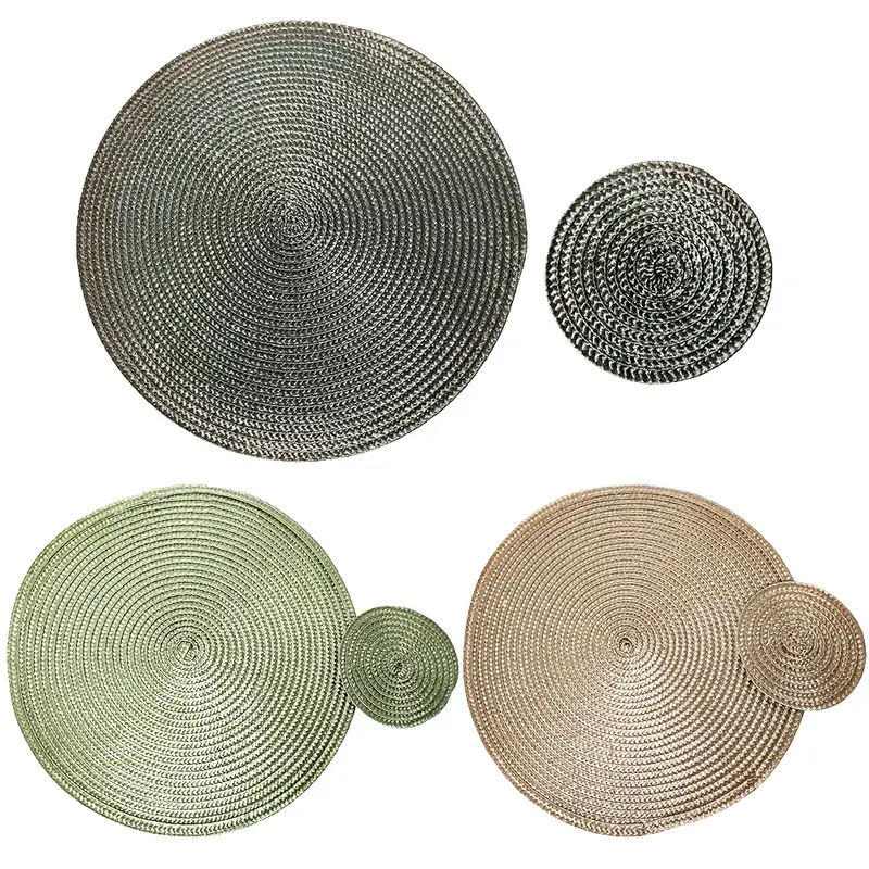 TOALHA LUGAR AMERICANO REDONDA COM PORTA COPO DE PLASTICO 30 / 10CM DE Ø