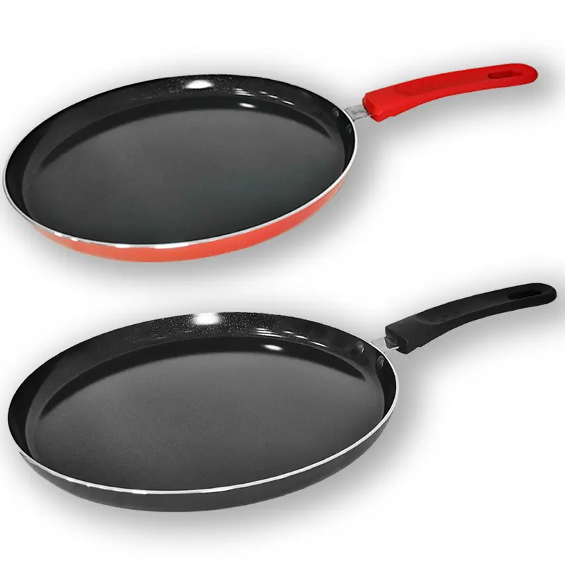 FRIGIDEIRA PANQUEQUEIRA / TAPIOQUEIRA REVESTIDA CERAMICA ANTIADERENTE CABO EMBORRACHADO 24CM DE Ø