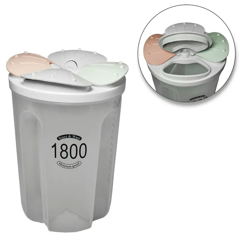 POTE ORGANIZADOR DE PLASTICO REDONDO COM 4 DIVISORIAS MULTIUSO 1,8L 20,5X14CM DE Ø