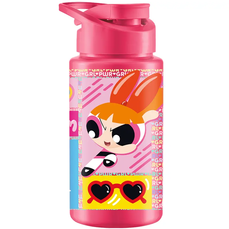 GARRAFA SQUEEZE DE PLASTICO PET SPORT FLORZINHA ROSA WARNER COM TAMPA + ALCA 500ML