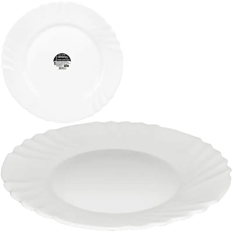 PRATO DE VIDRO REDONDO FUNDO PRIMAVERA OPAL BRANCO 25,4CM DE Ø
