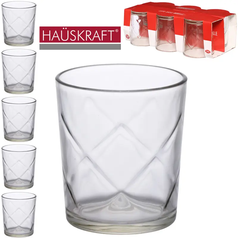 JOGO DE COPO DE VIDRO WHISKY BAIXO GISELLE HAUSKRAFT COM 6 PECAS 250ML