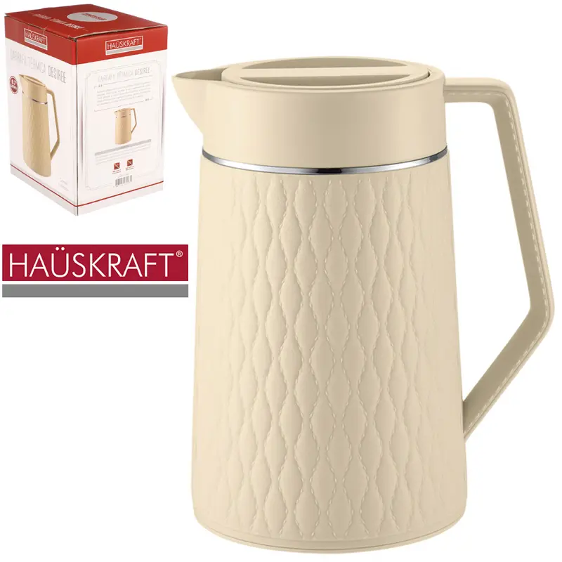 GARRAFA TERMICA COM AMPOLA DE VIDRO DESIREE BEGE HAUSKRAFT 700ML