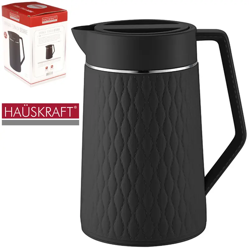 GARRAFA TERMICA COM AMPOLA DE VIDRO DESIREE PRETA HAUSKRAFT 700ML