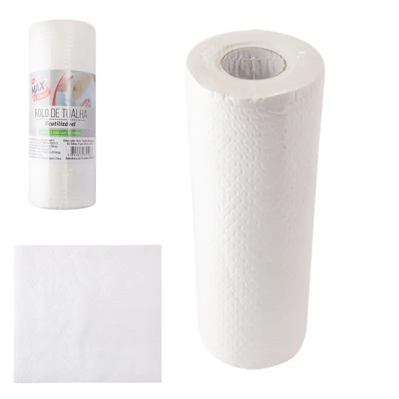 ROLO DE TOALHA REUTILIZAVEL DE PAPEL MULTIUSO MAX CLEAN 83 FOLHAS 25X25CM