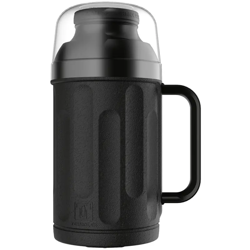 GARRAFA TERMICA COM AMPOLA DE VIDRO PERSONAL PRETA 500ML