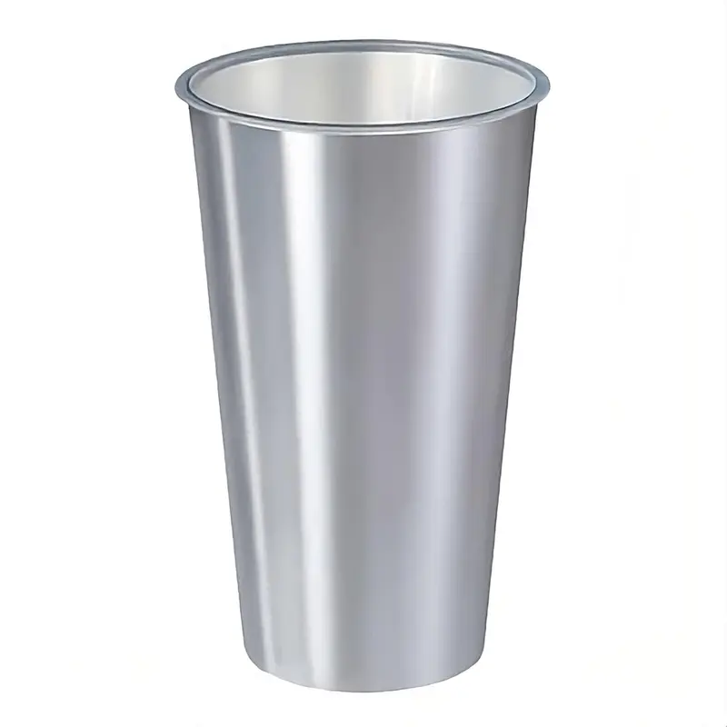 COPO DE PLASTICO LABEL METALIZADO PRATA 500ML