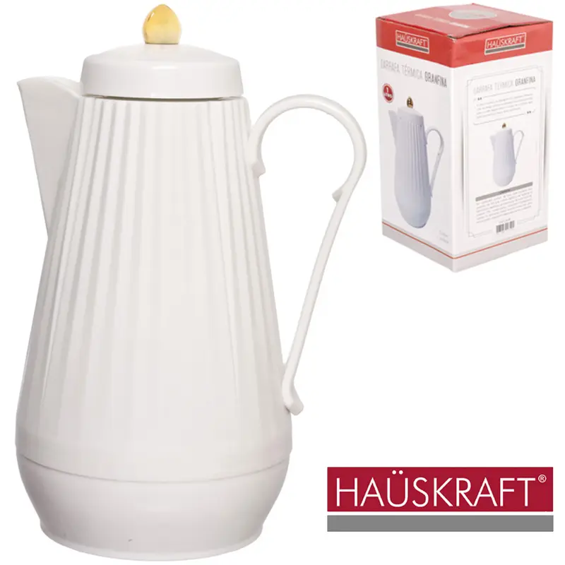 GARRAFA TERMICA COM AMPOLA DE VIDRO GRANFINA BRANCA HAUSKRAFT 1L