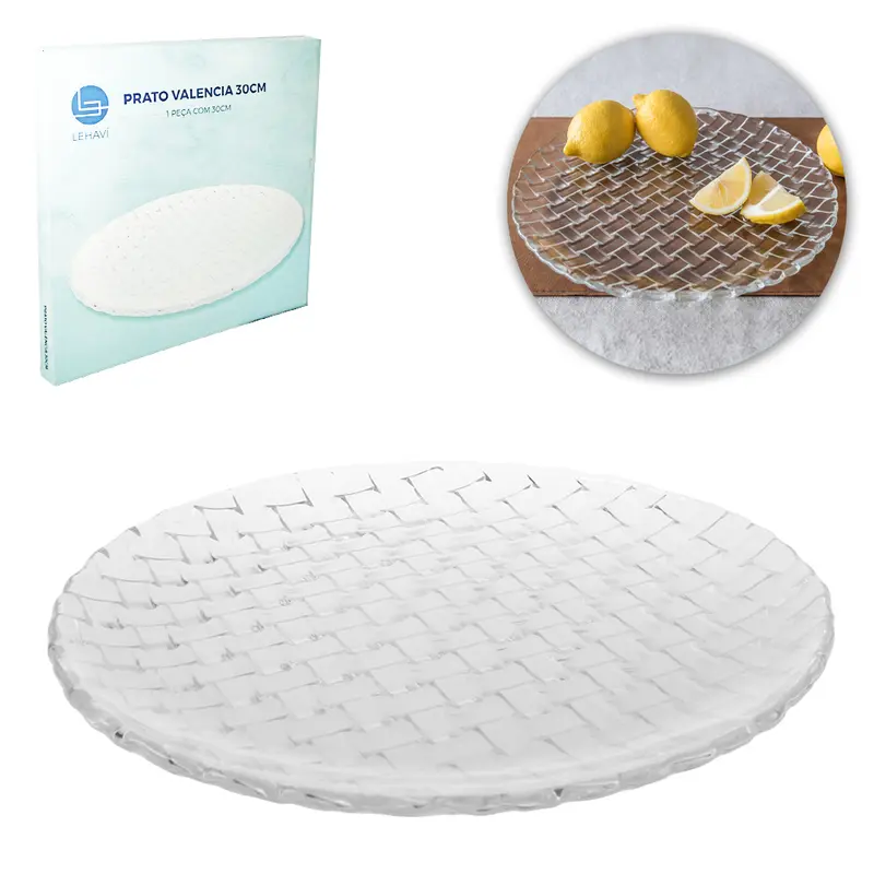 PRATO DE VIDRO PARA BOLO / DOCES VALENCIA 30CM DE Ø