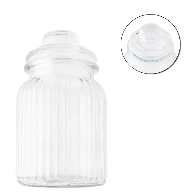 POTE DE VIDRO REDONDO COM TAMPA HERMETICA DE VIDRO FLUX 960ML