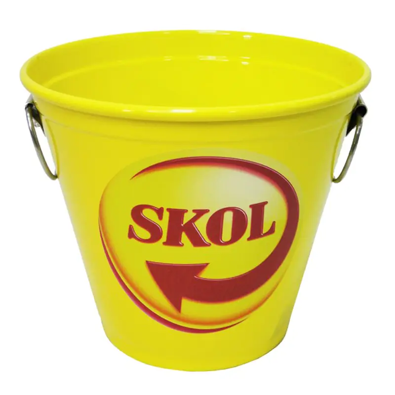 BALDE DE GELO DE ALUMINIO REDONDO COM ALCA SKOL 3 L 17X19CMØ