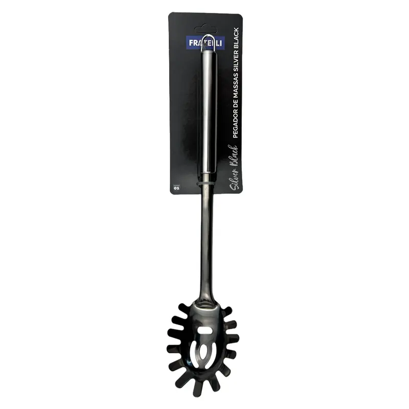 PEGADOR DE MASSAS DE INOX SILVER BLACK 31X6CM