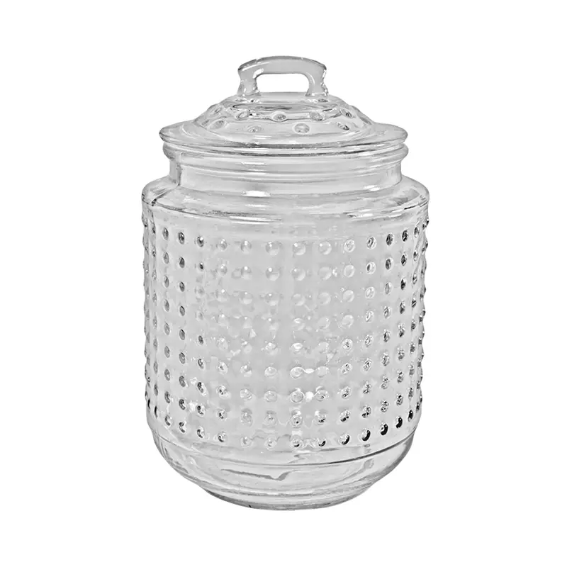 POTE DE VIDRO REDONDO COM TAMPA HERMETICA DE VIDRO E PEGADOR 1,2L