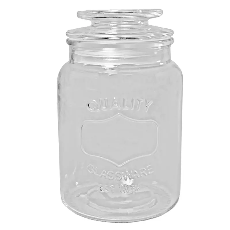 POTE DE VIDRO REDONDO COM TAMPA HERMETICA DE VIDRO POMEL 1,5L