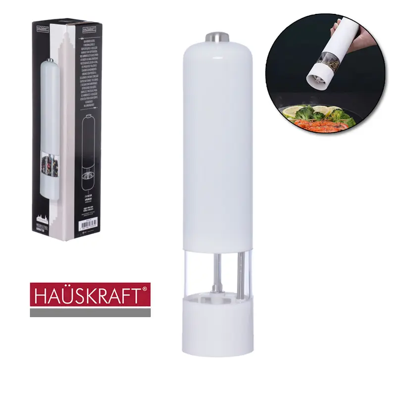 PORTA TEMPERO / MOEDOR DE ACRILICO MANHATTAN HAUSKRAFT A PILHA 22,5X5CM DE Ø