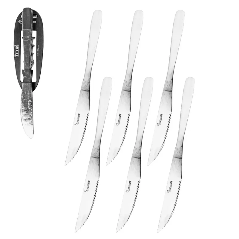 FACA DE MESA DE INOX COM 6 PECAS 22,7CM TEXAS