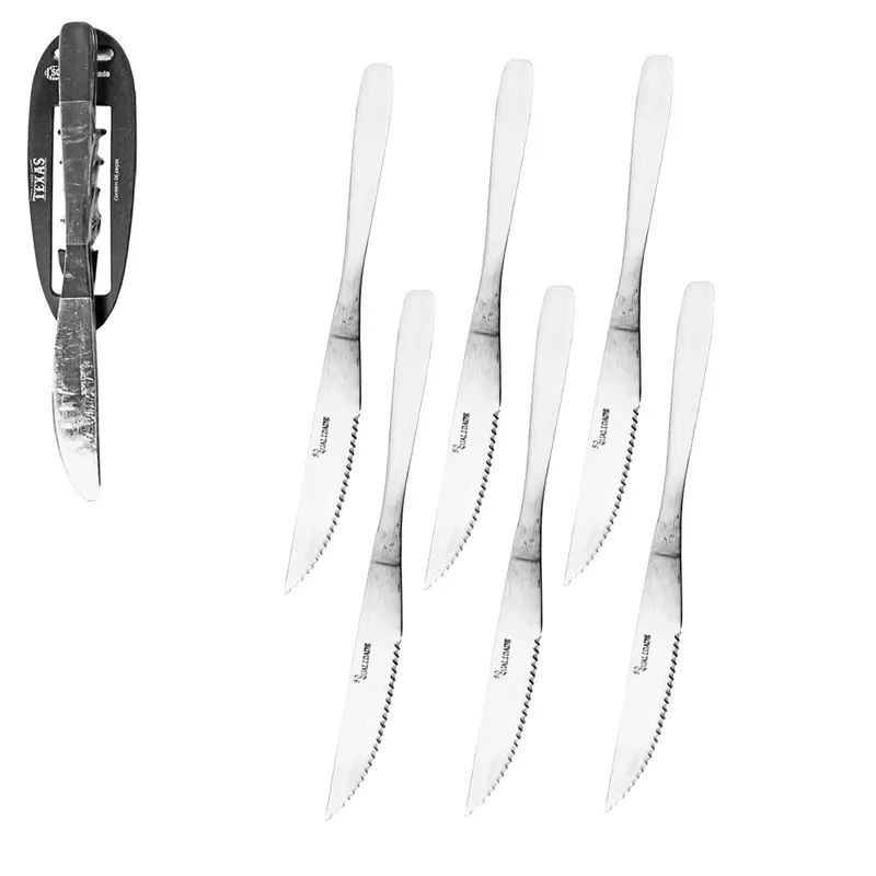 FACA DE SOBREMESA DE INOX COM 6 PECAS 19,7CM TEXAS