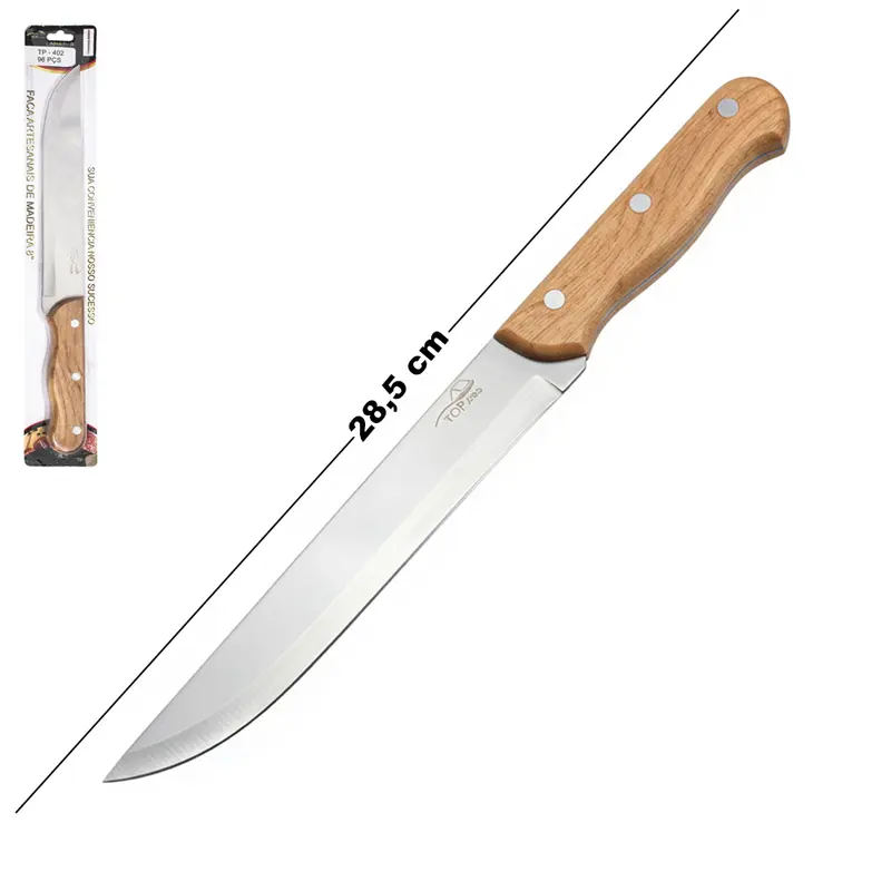 FACA DE CARNE / PEIXEIRA DE INOX 6'' CABO MADEIRA TOP CASA