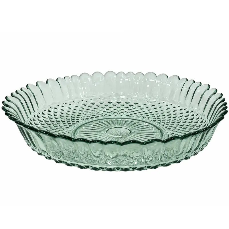 CENTRO DE MESA DE VIDRO REDONDO DIAZAO NATURAL 6X30CM DE Ø