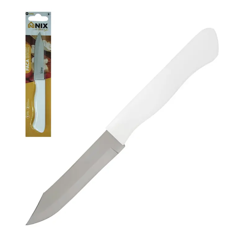 FACA DE LEGUMES DE INOX 3,5'' CABO PLASTICO BRANCO