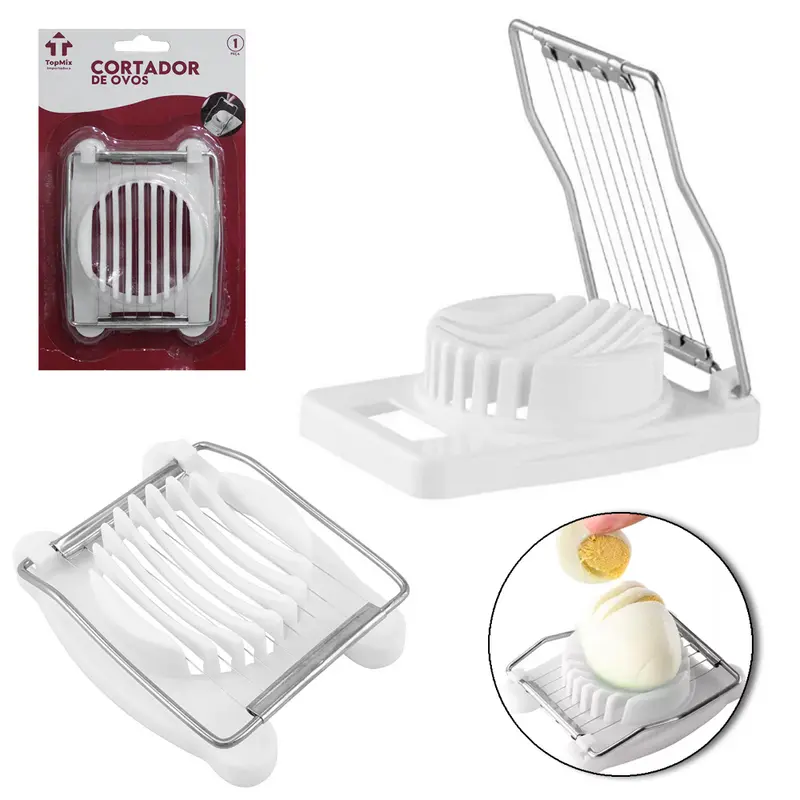FATIADOR CORTADOR DE OVOS DE PLASTICO / INOX 10X8X2,5CM