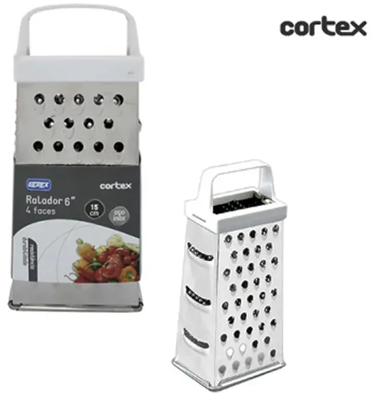 RALADOR DE INOX 4 FACES PS BRANCO 9''