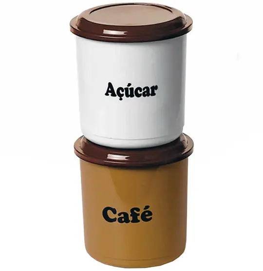 CONJUNTO DE POTE DE PLASTICO REDONDO PARA CAFE / ACUCAR 2 PECAS 2000ML