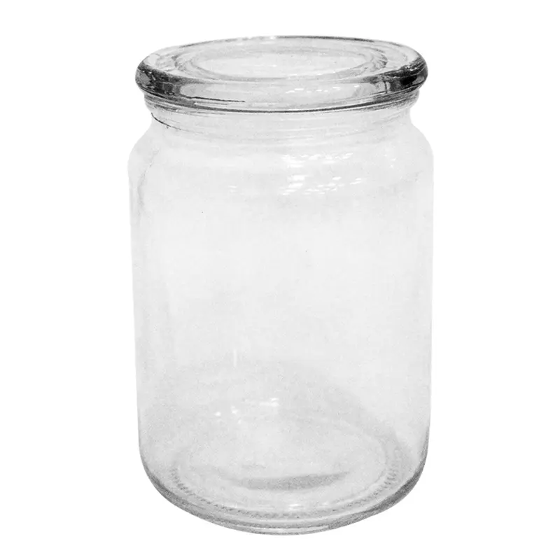POTE DE VIDRO REDONDO COM TAMPA HERMETICA DE VIDRO FLUX 700ML