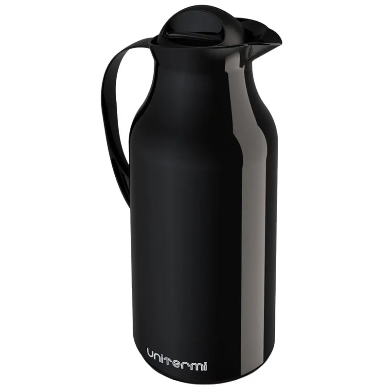 GARRAFA TERMICA COM AMPOLA DE VIDRO SIENA PRETA 750ML