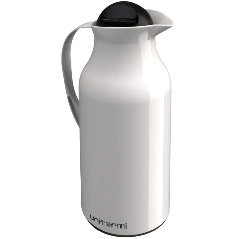 GARRAFA TERMICA COM AMPOLA DE VIDRO SIENA BRANCA 750ML