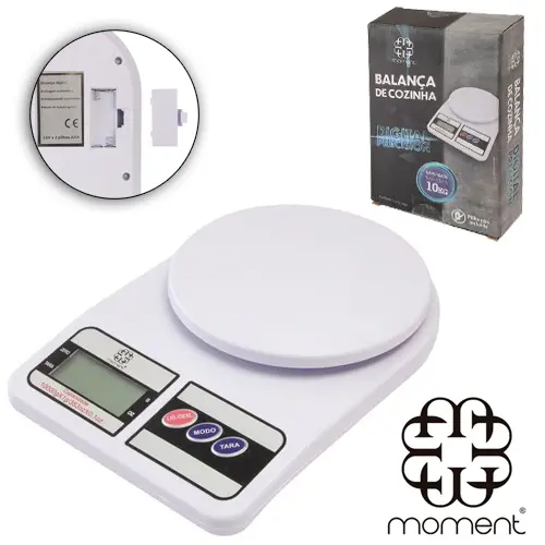 BALANCA DIGITAL PRECISION PARA COZINHA 10KG MOMENT A PILHA
