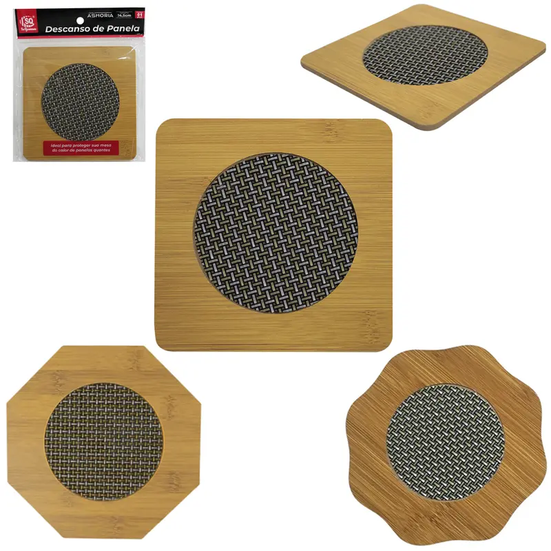 DESCANSO DE PANELA DE MADEIRA MDF SORTIDOS 14,5CM