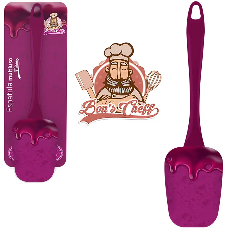 ESPATULA MULTIUSO DE SILICONE CALDAS AMORA CABO ACRILICO BONS CHEFF 24X6CM