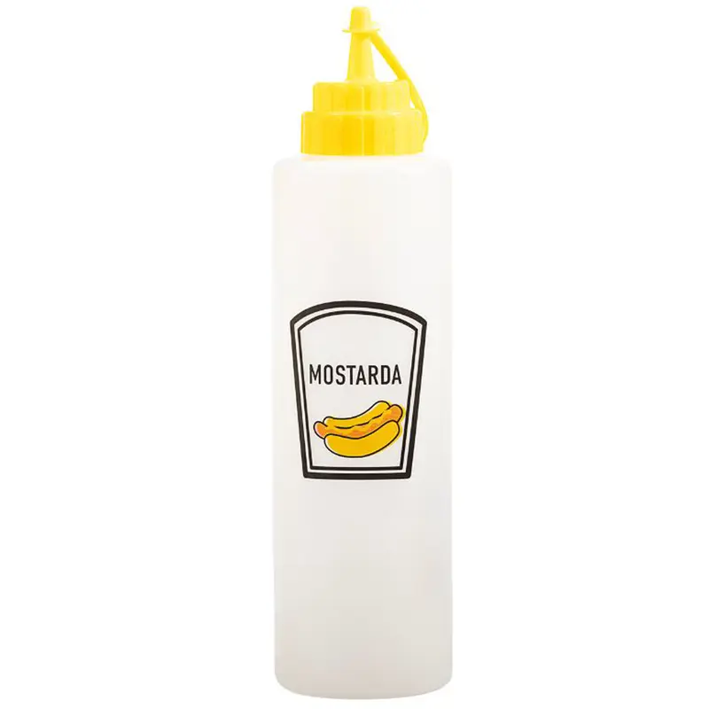 BISNAGA DE PLASTICO PROFISSIONAL DECORADA PARA MOSTARDA 1L