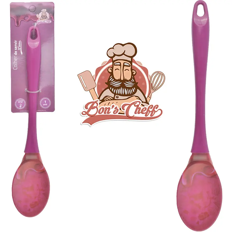 COLHER DE ARROZ DE SILICONE CALDAS AMORA CABO ACRILICO BONS CHEFF 30,5X6CM